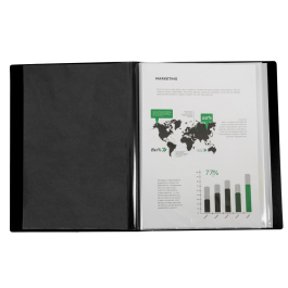 Liderpapel Carpeta 31765 Personaliza 80 Fundas Polipropileno Din A4 Negra Lomo Personalizable