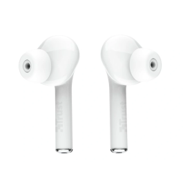 Trust Auricular Inalámbrico Bluetooth Nika con Estuche de Carga, Blanco, 16 Horas de Reproducción, Llamadas y Asistente de Voz