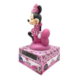 Disney Minnie Lámpara 3D con Despertador y Luz Nocturna, Licencia Oficial Kids Licensing, 27x13x13cm