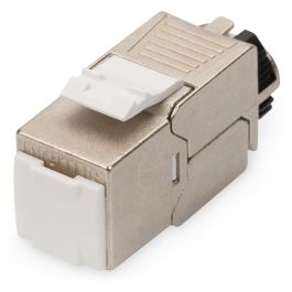 Digitus Keystone Jack Cat6a Apantallado, Módulo Rj-45/LSA, Organizador Cables Inteligente, Plata, Set 24 Unidades