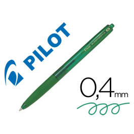 Pilot Bolígrafo Supergrip G Retráctil 1.0 mm Verde - Set de 12 Unidades (Set de 12)
