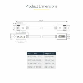 Cable USB Startech DP21-3M-DP40-CABLE Negro 3 m