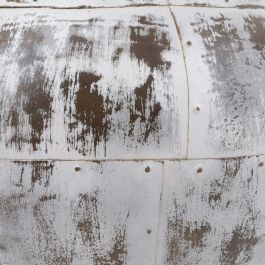 Vasija Blanco Rozado Metal Decoración 48 X 48 X 43 cm