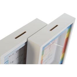 DKD Home Decor Hucha Blanco Azul MDF Cristal 4.5 x 24.5 x 19.5 cm (12 Unidades)