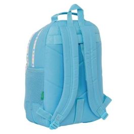 Mochila Escolar Benetton Spring Celeste 32 x 42 x 15 cm