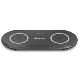 Aisens ASCH-15W2WC060-BK Base de Carga Inalámbrica 2 en 1 USB-C 15W para Móvil y Auriculares Negro