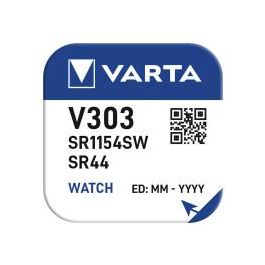 Varta Pila Botón SR44 V303 Óxido de Plata 1,55V Ø11,6 x 5,4 mm Blister 1uds