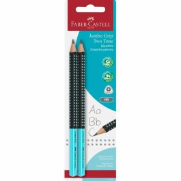 FABER-CASTELL 111993 Lápices Jumbo Grip Two Tone B Surtidos, forma Triangular, mina resistente a la rotura, Blister 2 unidades