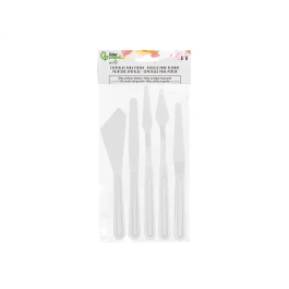 Liderpapel Espatulas para Pintura de Plástico Juego de 5 Unidades Tamaños Surtidos