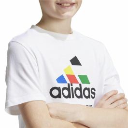 Camiseta de Manga Corta Infantil Adidas Nations Blanco