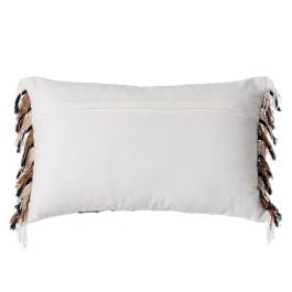 Cojín Blanco-Ocre Algodón/Terciopelo 30 X 50 cm