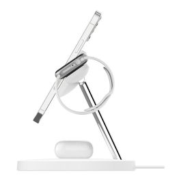 Belkin WIZ017vfWH Cargador Inalámbrico MagSafe 3 en 1 para iPhone 12/13 Series, Auriculares, Smartwatch Blanco