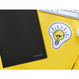 Liderpapel Libreta tapa negra A4 80 hojas 60gr cuadro 5mm con doble margen