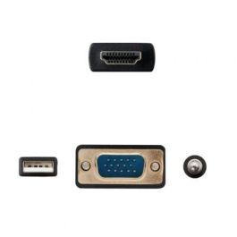 Nanocable 10.15.4350 Cable Conversor HDMI a VGA (D-sub HDB15) con Audio Jack 3.5mm y Alimentación USB 1.8m Negro Full HD 1920x1200