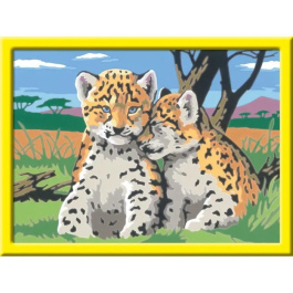 Ravensburger 25832 Kit de Pintura por Números CreArt Kids Leopardos Pequeños 18 x 24 cm a partir de 9 Años