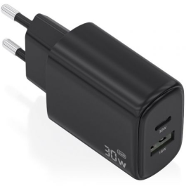 Aisens Cargador de Pared GaN A110-0978 30W 1xUSB Tipo-C PD QC4.0 1xUSB-A QC3.0 Negro Precio: 7.623. SKU: B1CF88F5VM