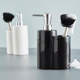 Day Dispensador con Cepillo Surtido Cerámica Plástico Blanco Negro Capacidad 350ml