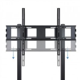 TooQ Soporte de suelo FS20100M-B para pantallas de 37" a 100", con 2 bandejas, hasta 150 kg, monitor/TV, negro