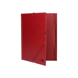 Liderpapel Carpeta Gomas Tres Solapas Plástico Folio Color Rojo 240 x 335 mm