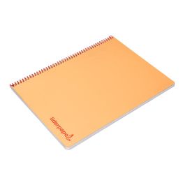 Cuaderno Espiral Liderpapel A4 Wonder Tapa Plastico 80H 90 gr Cuadro 4 mm Con Margen Color Naranja 5 unidades