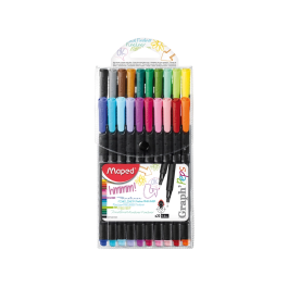 Maped Rotulador Punta de Metal Graph Peps Fine Liner Estuche de 20 Colores Surtidos Trazo 0,4 mm
