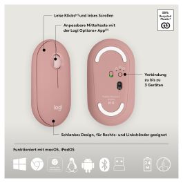 Logitech Ratón inalámbrico Pebble Mouse 2 M350s Rosa 910-007014