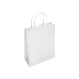 Q-connect Bolsa Papel Celulosa Blanco S con Asa Retorcida 240x320x100 mm