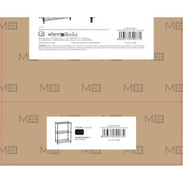 Moblekit Estantería de Metal 3 Niveles Negra 56 x 35 x 82 cm (2 Unidades)