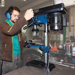 Scheppach Taladro de Columna DP16SL 550W con Láser Cruzado y 5 Velocidades Banco Perforadora