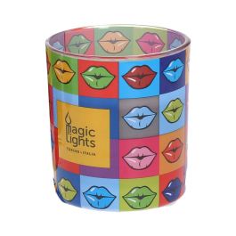 Magic Lights Vela en vaso pop art Labios Ø7,5x8,4cm