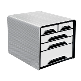 Cep Fichero Cajones Sobremesa Mixtos Blanco/Negro 5 Cajones 360x288x270 mm