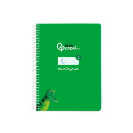 Liderpapel Cuaderno Espiral Din A5 Pautaguía Tapa Blanda 40 Hojas 75gr Cuadro Pautado 5mm Color Verde