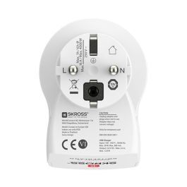 Skross Adaptador Viaje Europa con 2 Puertos USB 5V (1500282) Máx. 2.4A Compartidos