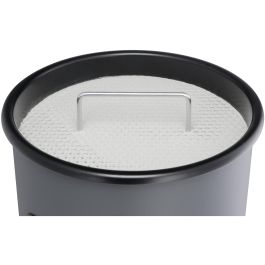 Durable 333023 Papelera de Metal Redonda con Cenicero Integrado, Plata, 17 L, 26 cm Diámetro, 620 mm Altura