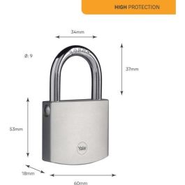 Yale Y120DB/60/135/1 Candado de Latón Exterior Cromado 60 mm Anti-óxido Alta Resistencia a la Intemperie
