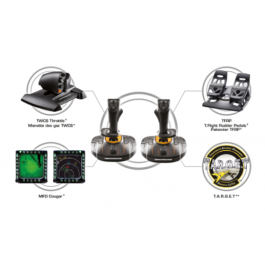 Thrustmaster T.16000M FCS SPACE SIM DUO Palanca de mando Analógico/Digital USB para PC Negro/Naranja (2 piezas)