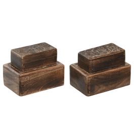 DKD Home Decor Joyero Arabe Marron Set de 2 Piezas 10 x 6 x 15 cm