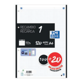 Oxford Recambio Hojas A4 Sueltas 120 Unidades 90gr 5x5mm 4 Taladros Banda Negra Precio: 10.78999955. SKU: B1GBJMVSCM