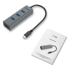 I-tec Hub USB-C con 4 Puertos USB 3.0 para Ordenador Portátil, Tablet y Teléfono Inteligente, Conexión Rápida de Datos y Carga