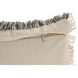 DKD Home Decor Pack de 2 Cojines Boho de Algodón Crudo 30x50 cm, Hechos a Mano, con Cremallera y Relleno de 380g