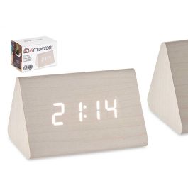 Reloj Digital Blanco Giftdecor 11.7x7.5x8 cm, Madera MDF y PVC, USB + 4xAAA (12 Unidades) Precio: 139.49999976. SKU: B1A3VKSZKE