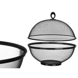 Frutero Rejilla Tapa Negro Kinvara 28x12x28cm (Set de 12)
