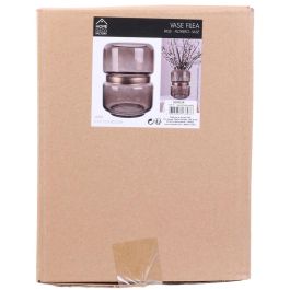 Home Deco Factory Jarrón Marrón-Dorado Vidrio Altura 20,5 cm