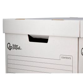 Cajon Contenedor Liderpapel Carton Automatico Para 3 Cajasarchivo Def. Folio - 4 Archivadores A-Z 387x333x260 mm 5 unidades