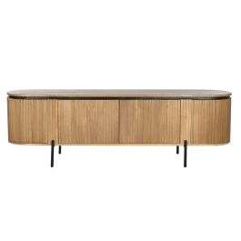 Mueble Tv Balines DKD Home Decor Natural Negro 40 x 55 x 180 cm