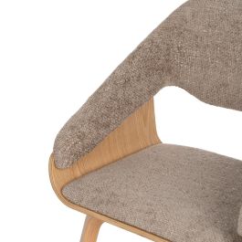 Silla Beige-Marrón Tejido-Madera 51 X 55 X 75 cm