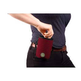 Hunter Bolsa Portapremios para Perros Hilo Basic Roja con Clip Cinturón, Material Malla 3D, Ligera y Lavable
