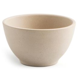 Quid Bol Cerámico Mineral Gres Set de 18 Unidades 9x5 cm Beige Texturizado Apto Lavavajillas y Microondas, Fabricado en España