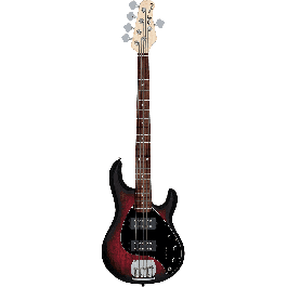 STERLING Ray5 Hh M/R - Bajo Eléctrico Stingray Doble Humbucker Ruby Red Burst Satin