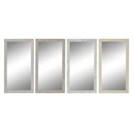 Espejo de pared DKD Home Decor Blanco Beige Gris oscuro 36 x 2 x 66 cm (4 Unidades) Precio: 66.98999956. SKU: B1662KWPLL